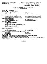 Kiểm tra học kì 2 môn Công nghệ 8